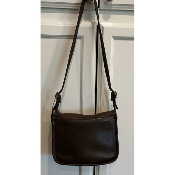 Vintage Coach Legacy Dark Brown‎ Leather Flap Shoulder Bag Crossbody Purse - Picture 11 of 16